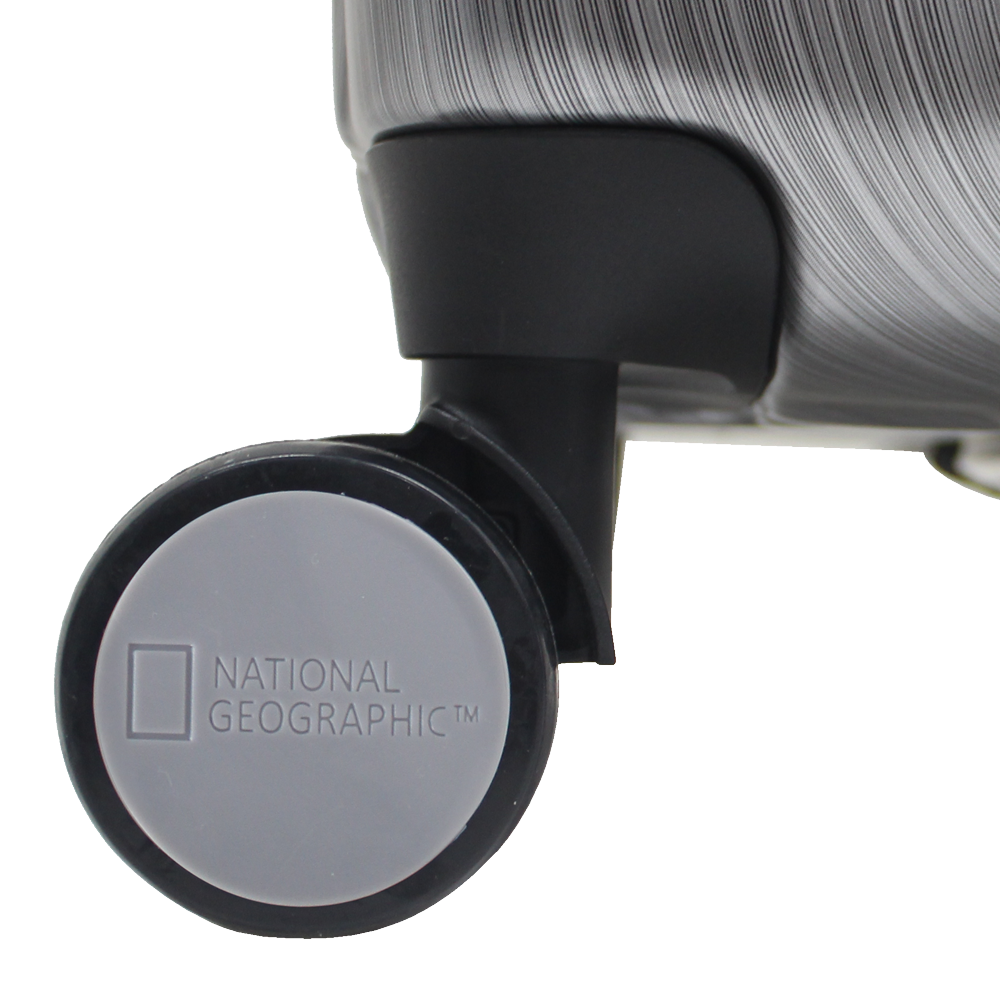 National Geographic Transit L - Wielen Aanzicht Zilver hard reiskoffer | luggage4u.be