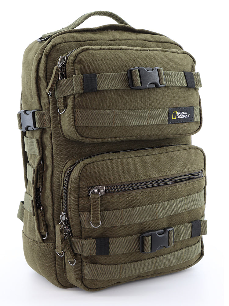 National Geographic Milestone S - Voorkant Outdoor laptop rugzak Khaki | luggage4u.be