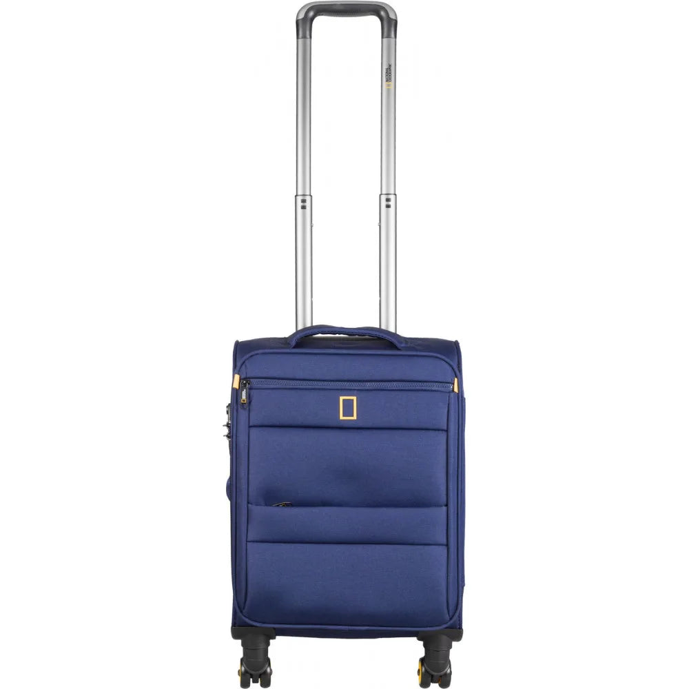 National Geographic Soft Suitcase Set 3-Piece / Travel Suitcase Set / Trolley Set - Passage - Bleu