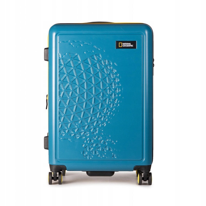 National Geographic Harde Koffer / Trolley / Reiskoffer - 67 cm (Medium) - Globe - Blauw