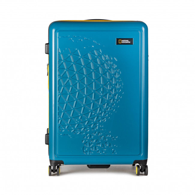 National Geographic Harde Koffer / Trolley / Reiskoffer - 78 cm (Extra Large) - Globe - Blauw