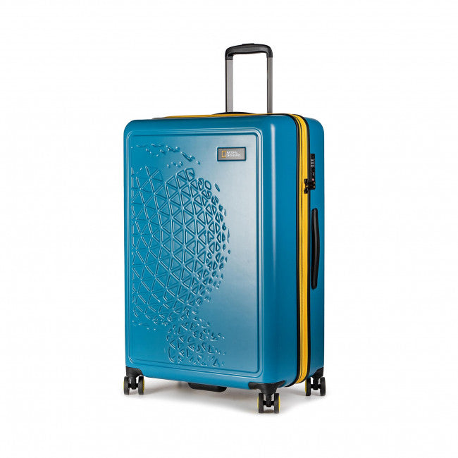 National Geographic Harde Koffer / Trolley / Reiskoffer - 78 cm (Extra Large) - Globe - Blauw