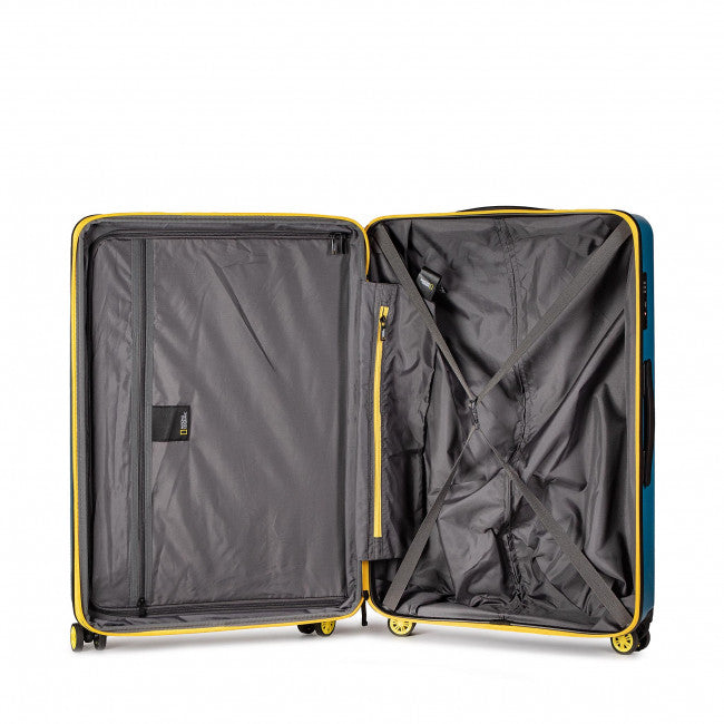 National Geographic Harde Koffer / Trolley / Reiskoffer - 78 cm (Extra Large) - Globe - Blauw