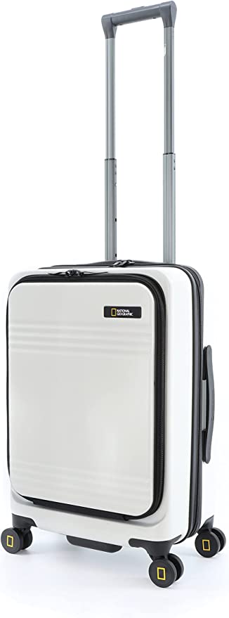 National Geographic Extensible Bagage À Main Rigide / Trolley / Valise De Voyage - 56,5 cm (Petit) - Lodge - Blanc