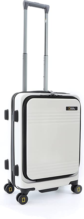 National Geographic Extensible Bagage À Main Rigide / Trolley / Valise De Voyage - 56,5 cm (Petit) - Lodge - Blanc