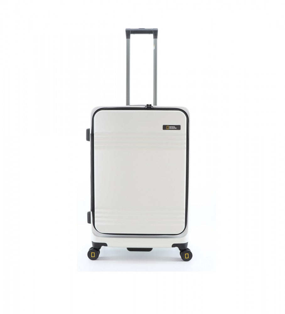 National Geographic Uitbreidbare Harde Kofferset 3-Delig / Reiskofferset / Trolleyset - Lodge- Wit