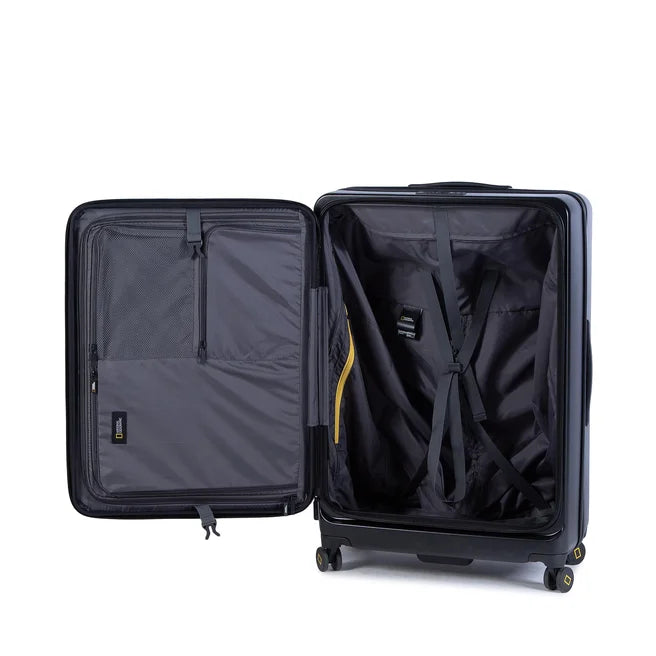 National Geographic Ensemble de 3 valises rigides extensibles / Ensemble de valises de voyage / Ensemble de chariots - Lodge - Noir