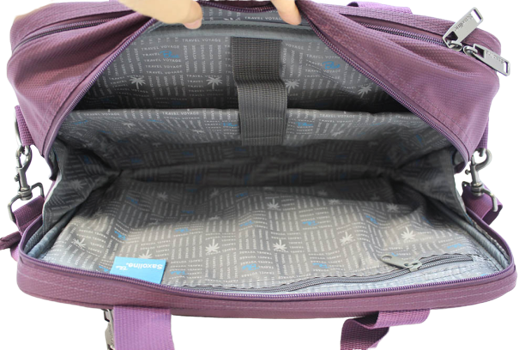 Saxoline Blue - Binnenkant Aubergine reistas | luggage4u.be