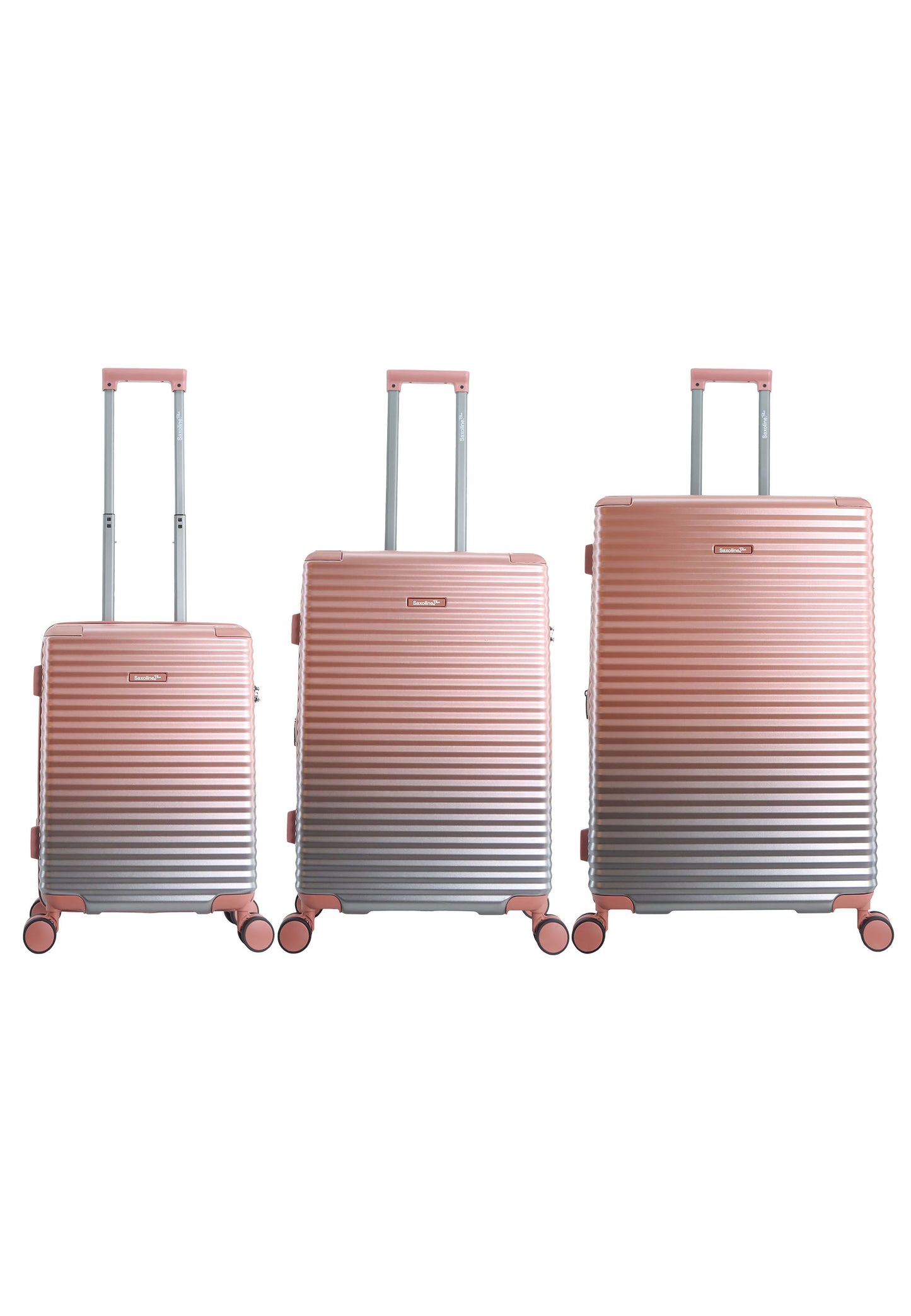 Saxoline Blue - Elite | Harde koffer set / Trolley set / Reiskoffer set - (S/M/L) Roze