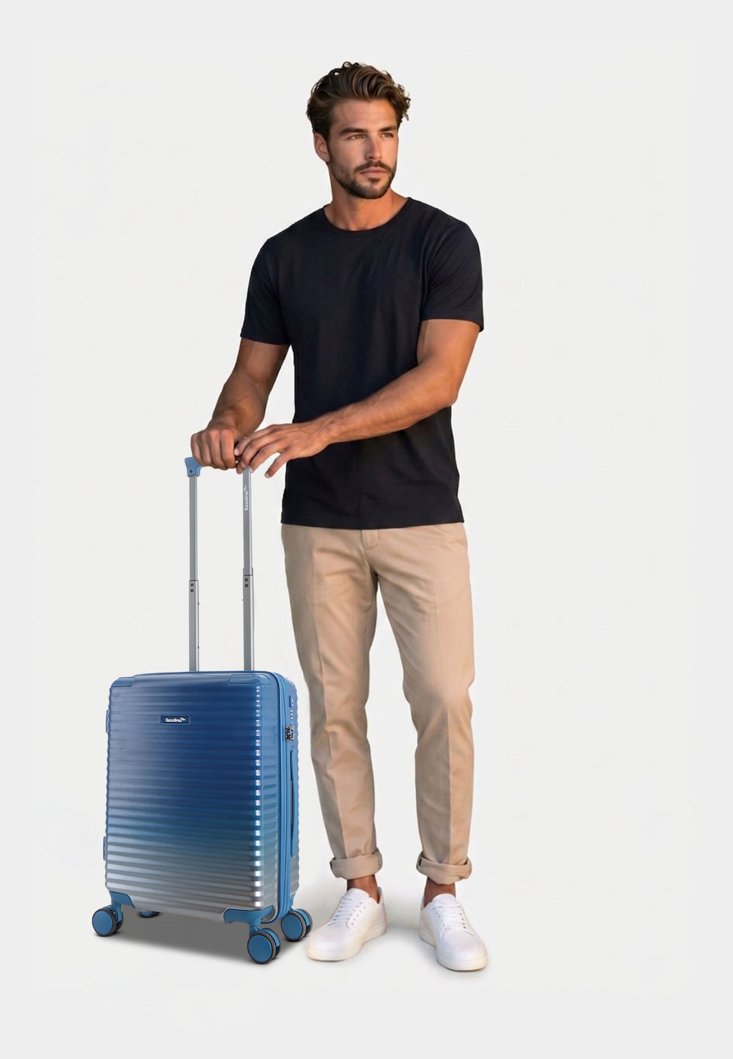 Saxoline Blue – Elite | Handbagage / Harde Koffer / Trolley – Small (41L) – Blauw