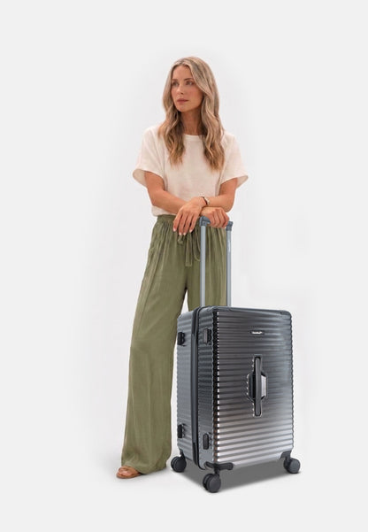 Saxoline Blue – Elite | Trunk Harde Koffer / Trolley / Reiskoffer – Medium – Zwart