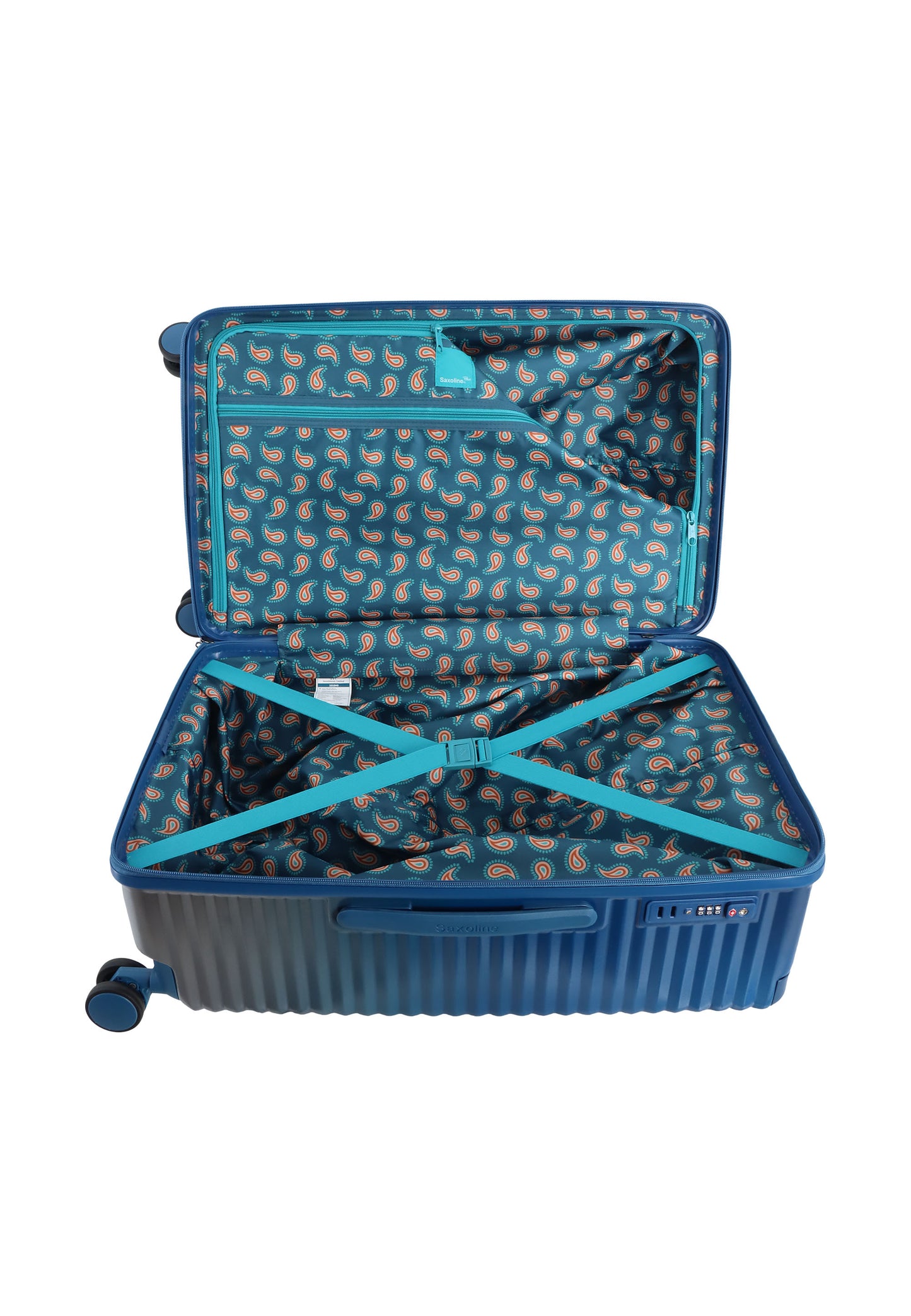 Saxaoline Blue Elite Trunk étui rigide / Chariot / Valise de voyage - (Moyen) Bleu