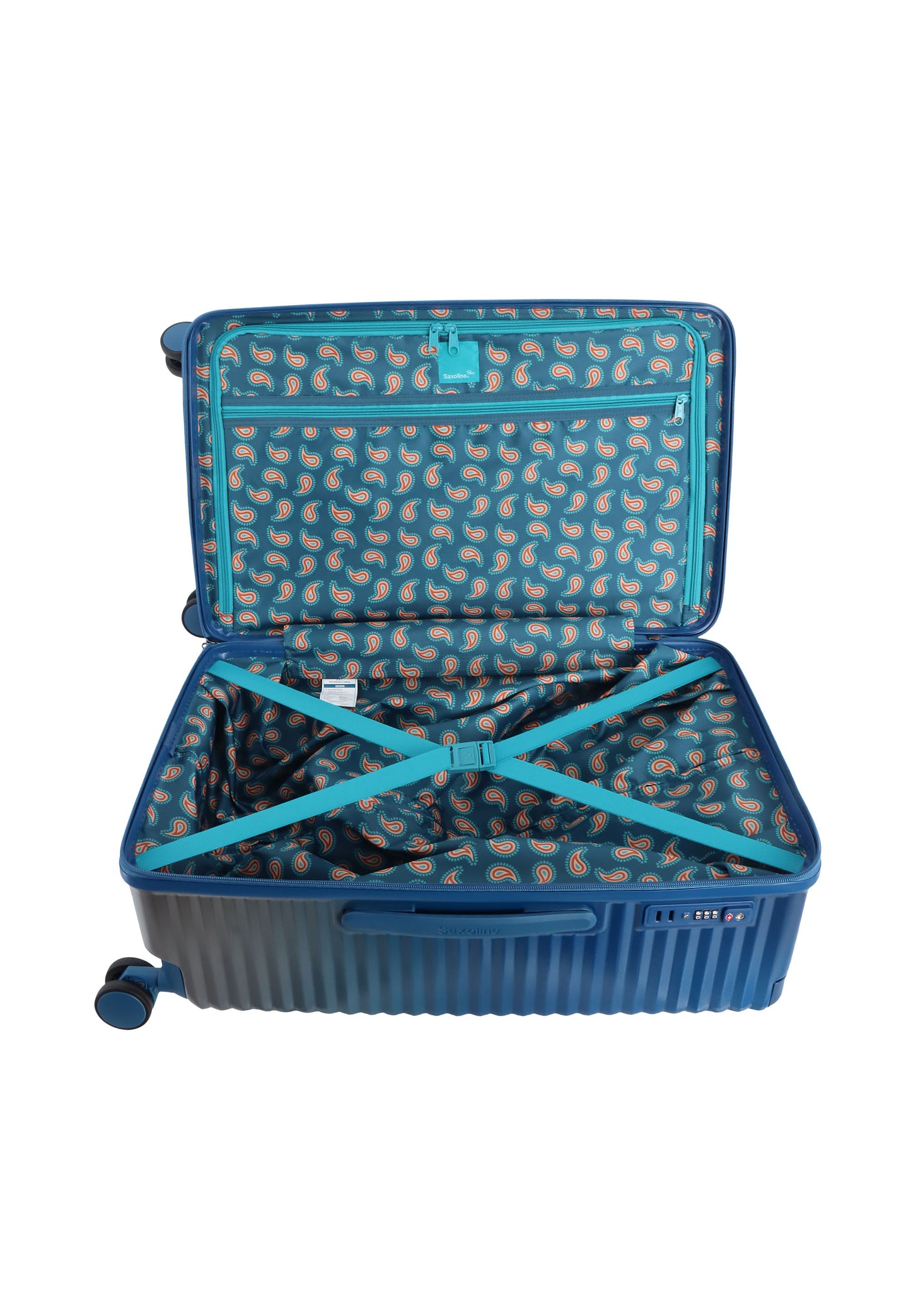 Saxaoline Blue Elite Trunk étui rigide / Chariot / Valise de voyage - (Moyen) Bleu