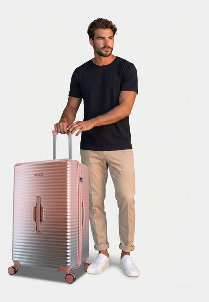 Saxoline Blue – Elite | Trunk Harde Koffer / Trolley / Reiskoffer – Large (131L) – Roze
