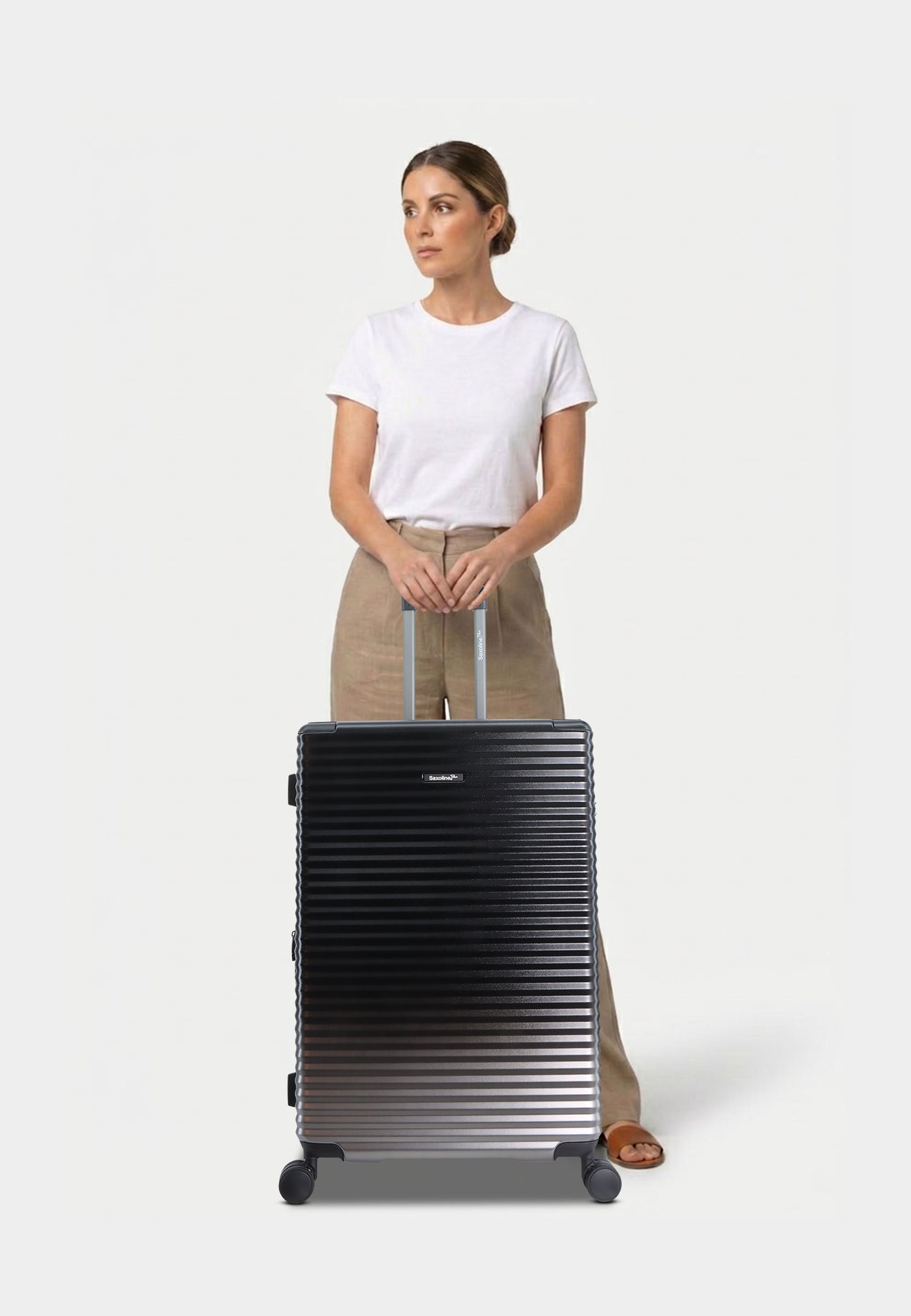 Saxoline Blue – Elite | Harde Kofferset / Trolleyset / Reiskofferset – Small/Medium/Large – Zwart