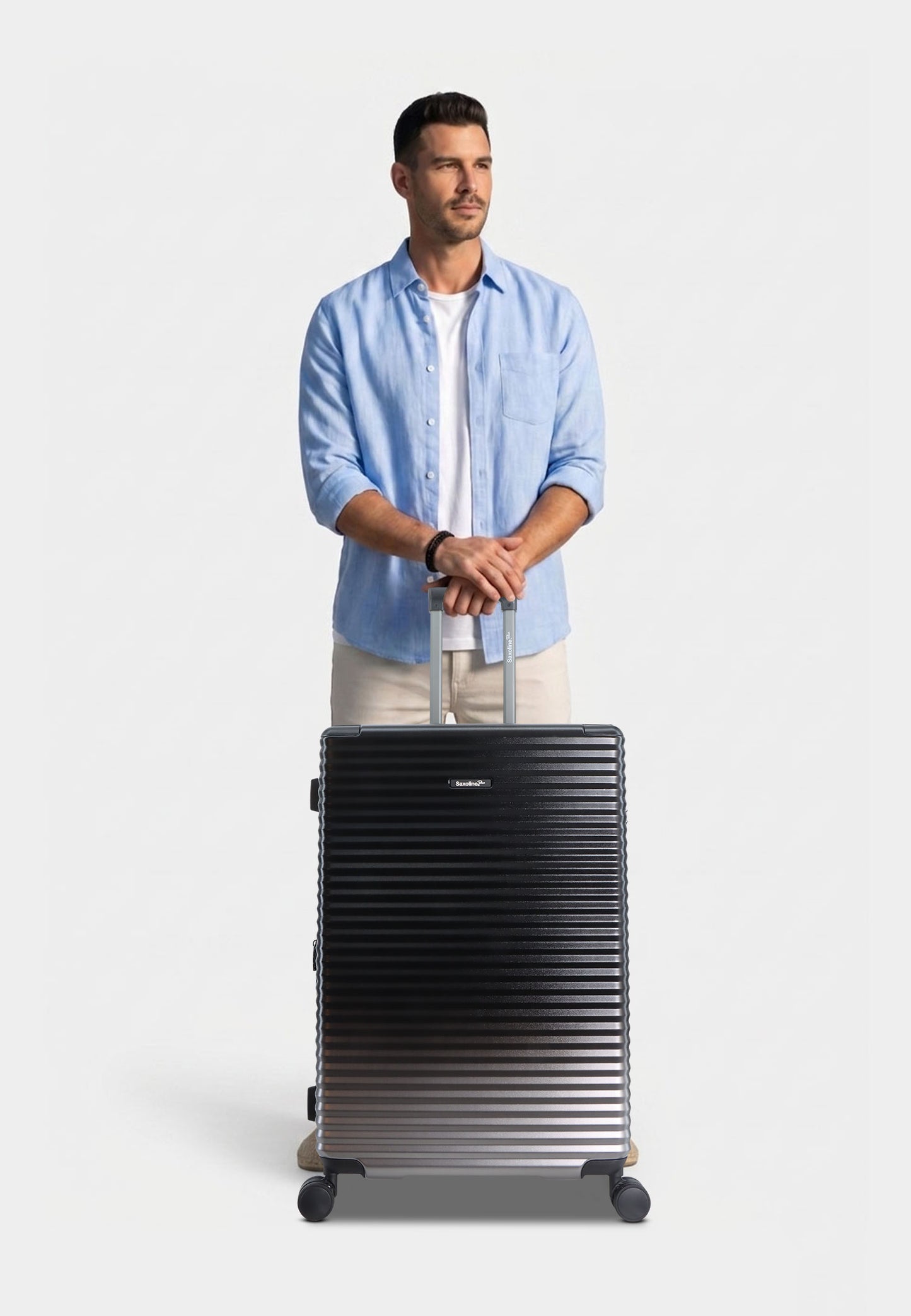 Saxoline Blue – Elite | Harde Kofferset / Trolleyset / Reiskofferset – Small/Medium/Large – Zwart