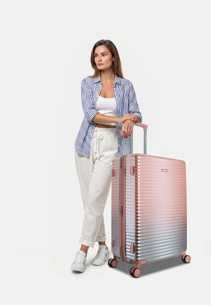 Saxoline Blue – Elite | Harde Kofferset / Trolleyset / Reiskofferset – Small/Medium/Large – Roze