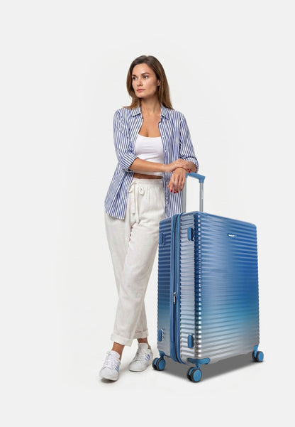 Saxoline Blue – Elite | Harde Koffer / Trolley / Reiskoffer – Large – Blauw