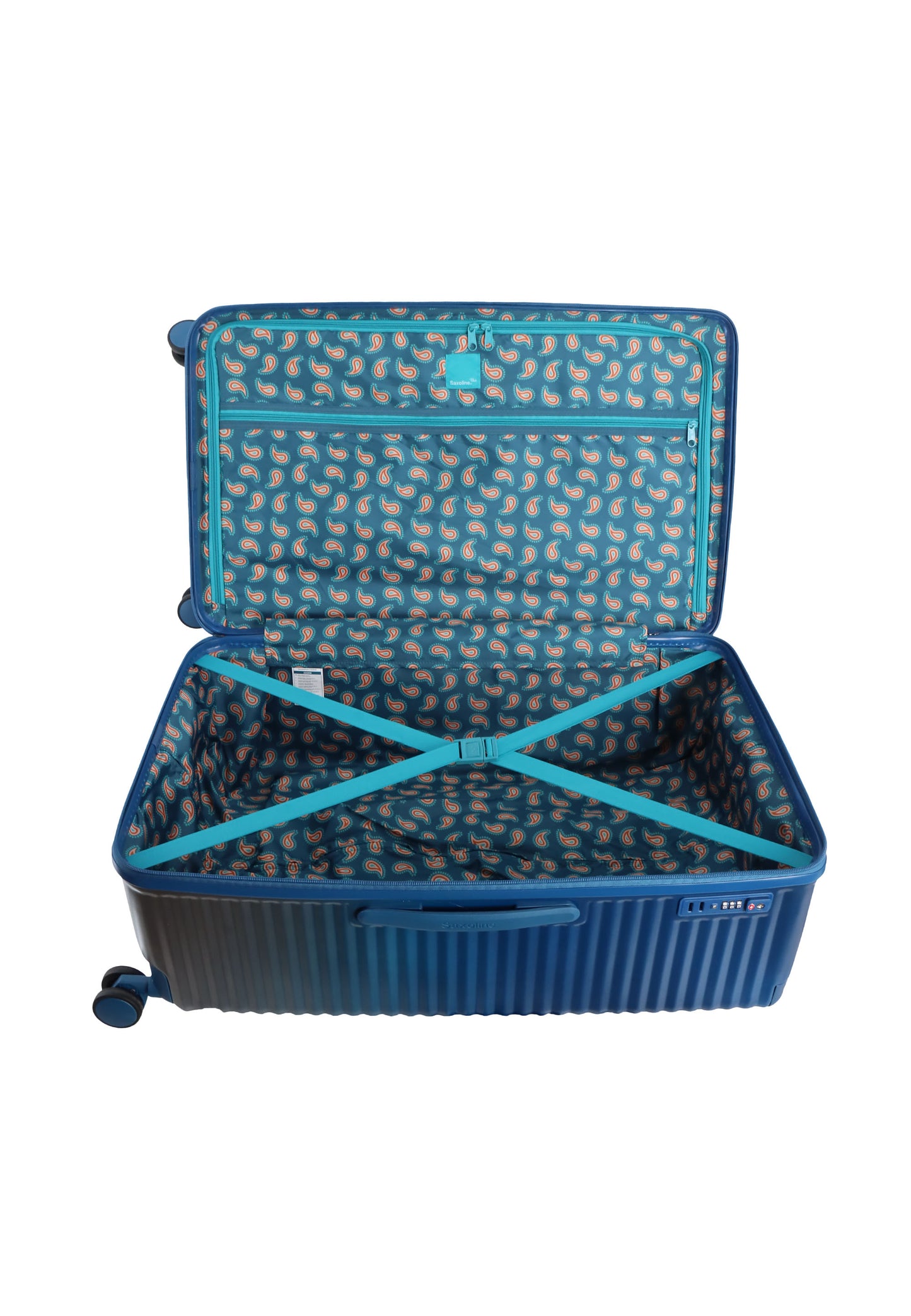 Bleu Saxoline - Élite | Valise rigide Trunk / Trolley / Valise de voyage - (Grande) Bleu