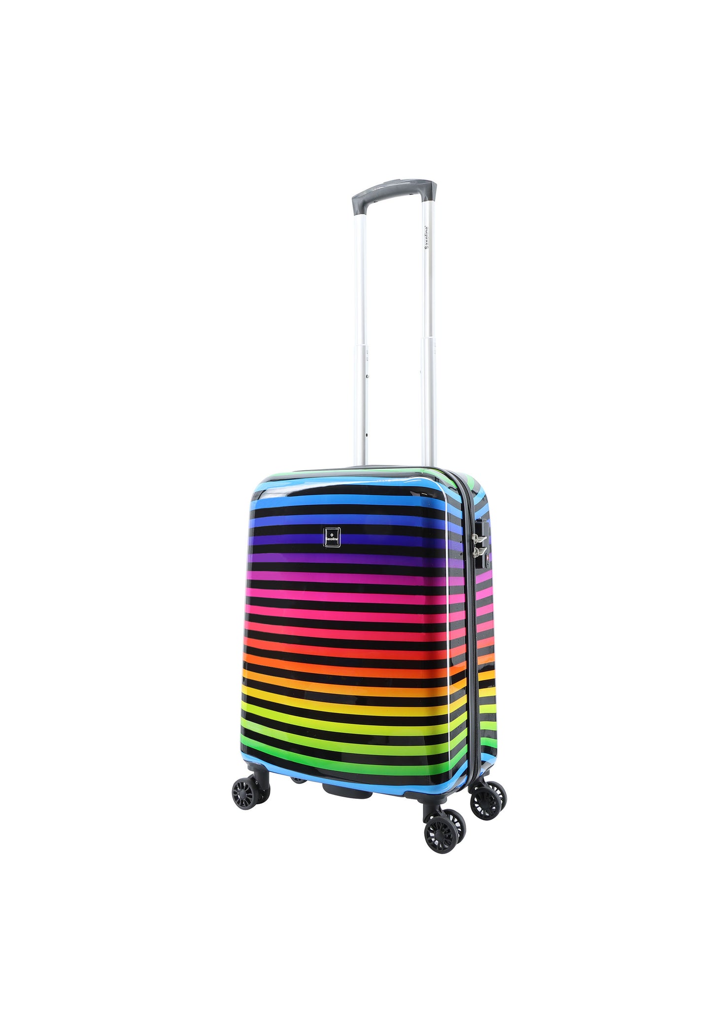 Saxoline Handbagage Harde Koffer / Trolley / Reiskoffer - 55cm (Small) Color Strip Print