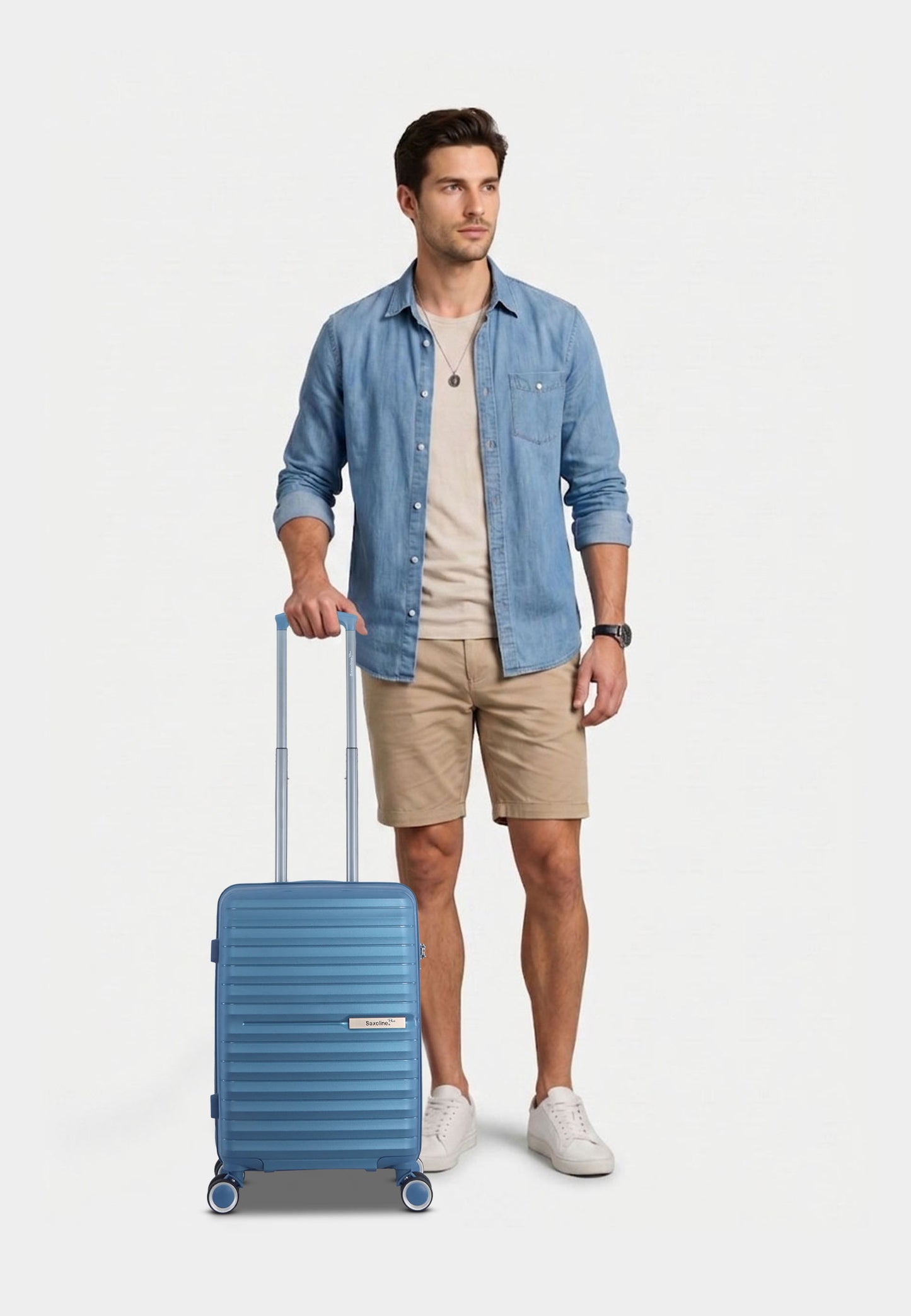 Saxoline Blue - Resort | Bagage à main / Valise rigide / Valise à roulettes / Valise - 33 L - S - Bleu