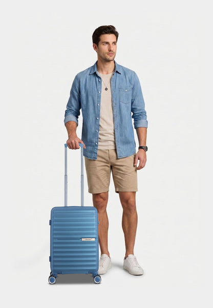 Saxoline Blue - Resort | Bagage à main / Valise rigide / Valise à roulettes / Valise - 33 L - S - Bleu