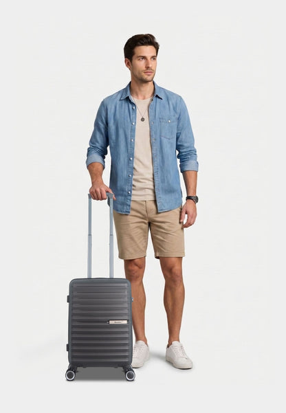 Valise de voyage Saxoline en polypropylène bleu (S/M/L) - Anthracite