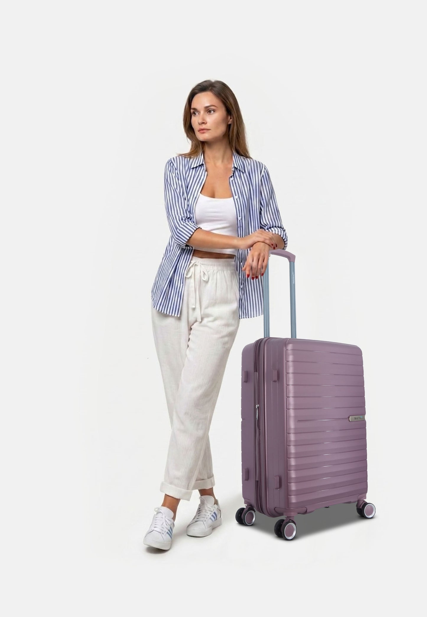 Saxoline Blue - Resort | Ensemble valise rigide / valise à roulettes / valise de voyage - S/M/L - Violet