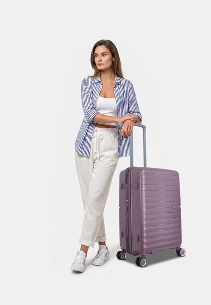 Saxoline Blue - Resort | Ensemble valise rigide / valise à roulettes / valise de voyage - S/M/L - Violet
