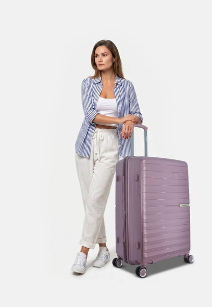 Saxoline Blue - Resort | Ensemble valise rigide / valise à roulettes / valise de voyage - S/M/L - Violet