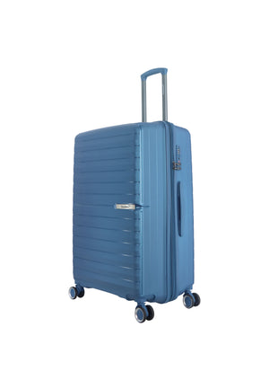 Klasse Saxoline blue koffer met 5 jaar waarborg en uitbreidbaar | luggage4u.be