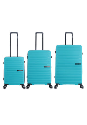 Saxoline - Fiesta | Harde Koffer Set / Trolley Set / Reiskoffer Set - S/M/L - Turkoois