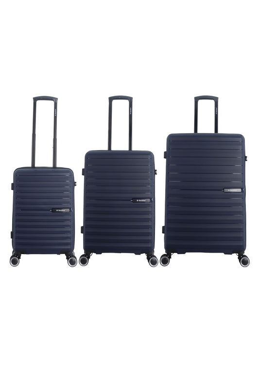 Saxoline Fiesta Ensemble valise rigide / Ensemble trolley / Ensemble valise de voyage - (S/M/L) Bleu Marine