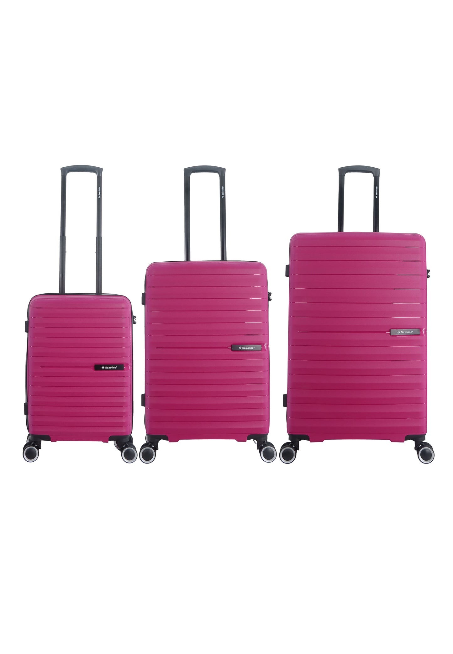 Saxoline Fiesta Ensemble de valises rigides / Ensemble de chariots / Ensemble de valises de voyage - (S/M/L) Fuchsia