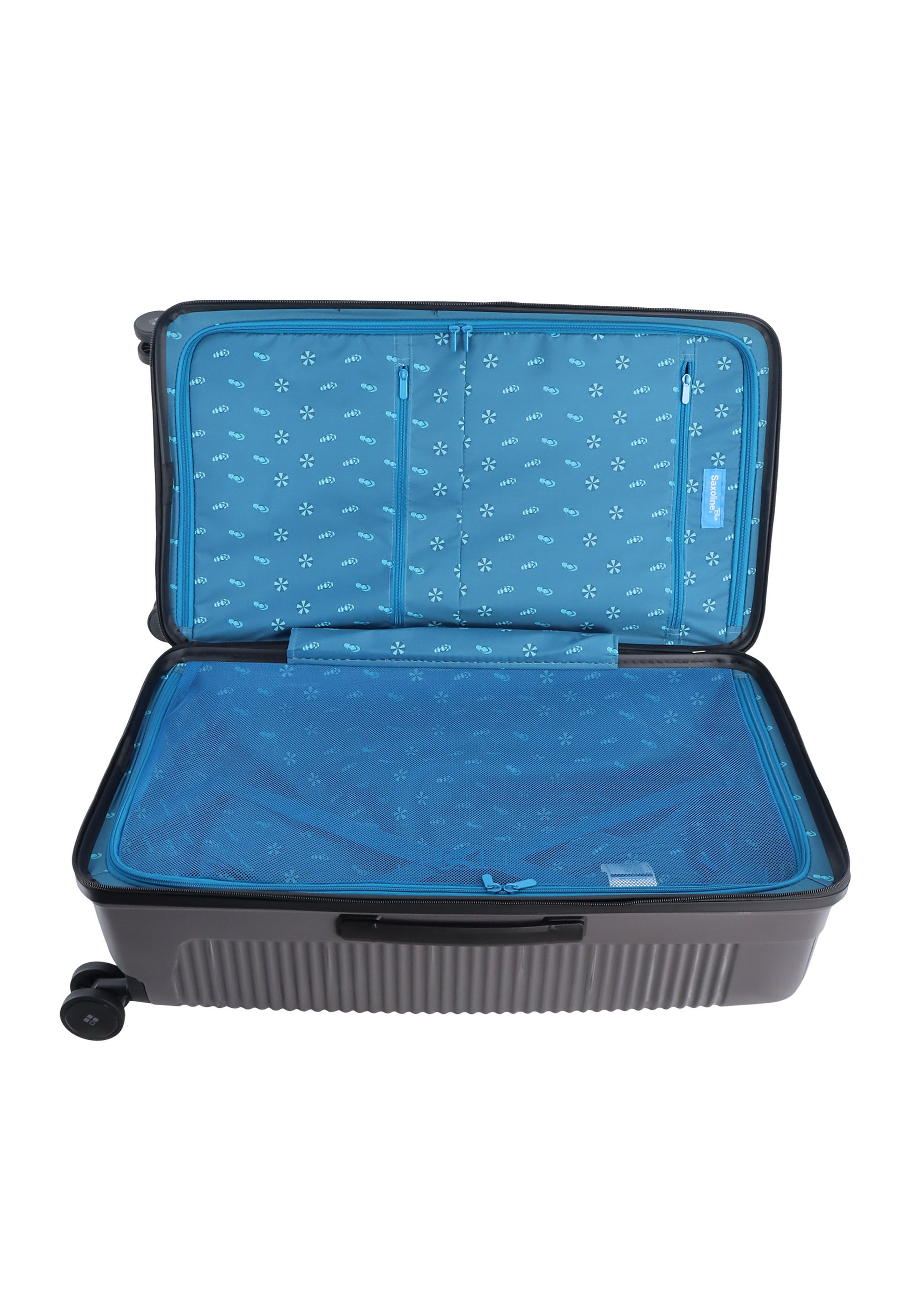 Saxoline Blue Overly Harde koffer / Trolley / Reiskoffer - (Medium) - Zilver