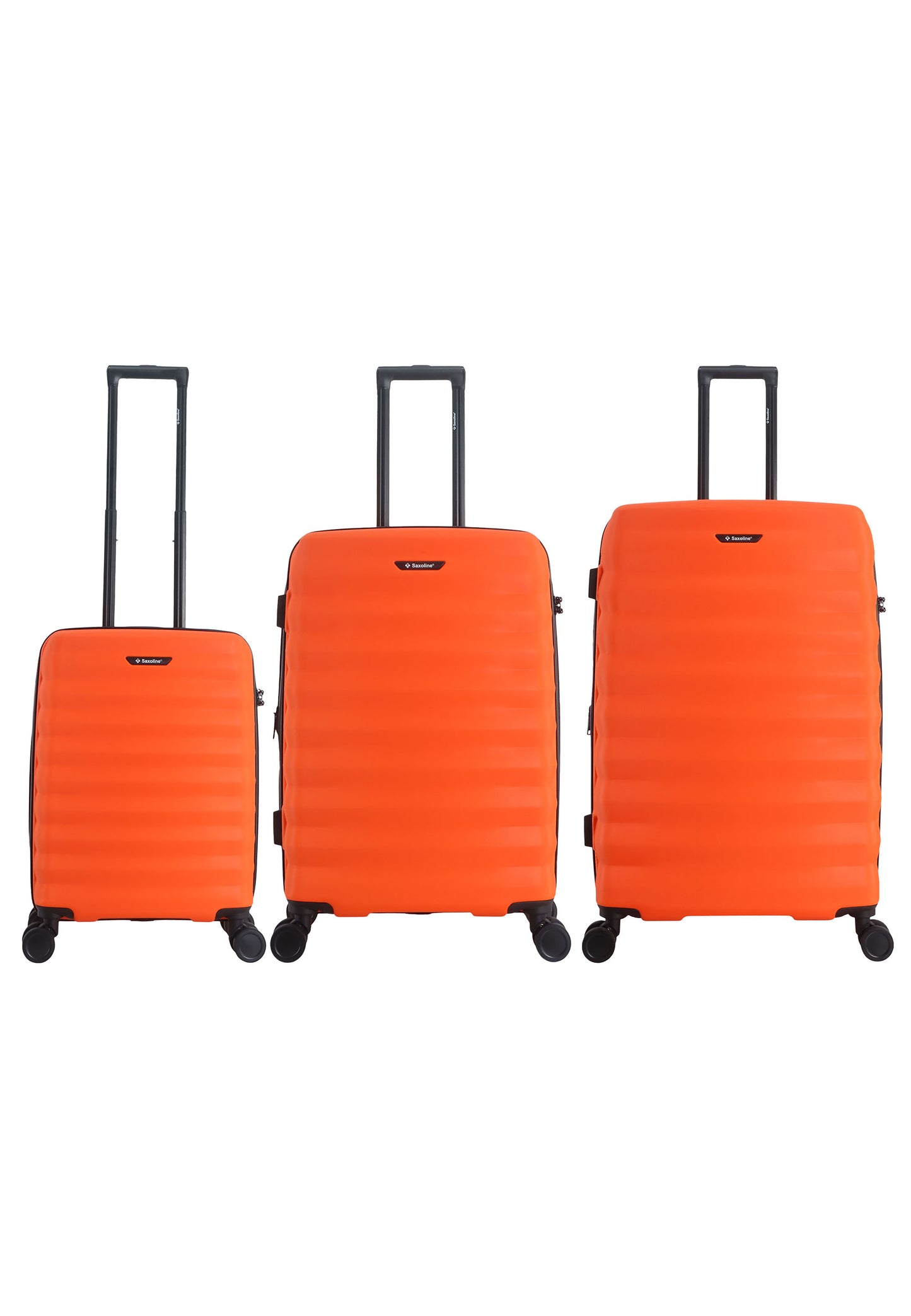 Saxoline - Flow | Harde koffer set / Trolley set / Reiskoffer set - (S/M/L) Oranje