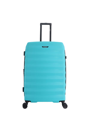 turquoise Saxoline vakantie reiskoffers, betrouwbaar en goed