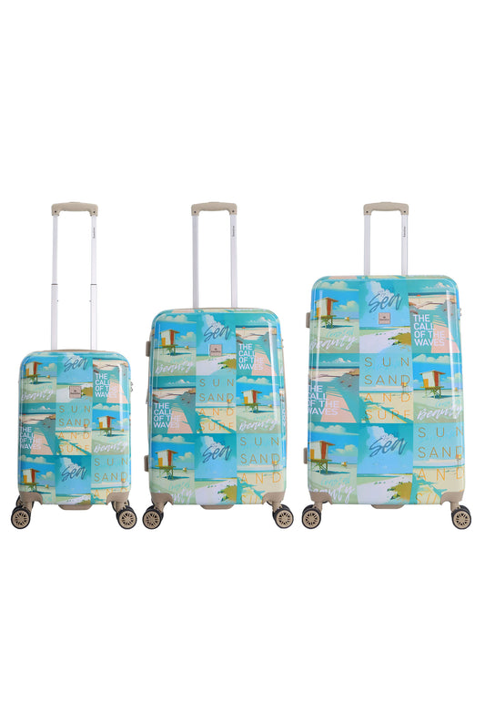 Saxoline - Coastal Beauty | Harde koffer set / Trolley set / Reiskoffer set - (S/M/L) Printed