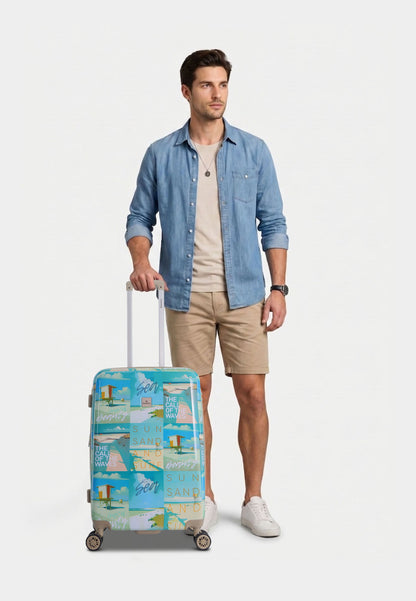 Saxoline - Coastal Beauty | Harde koffer / Trolley / Reiskoffer - (Medium) Printed