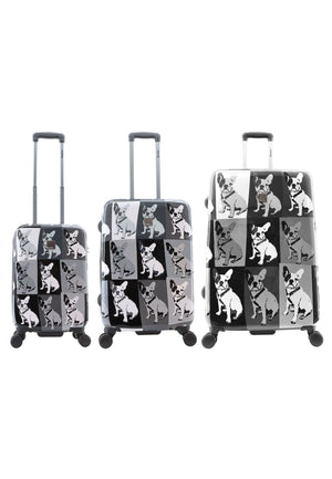 Saxoline Blue Harde Koffer / Trolley / Reiskoffer -S/M/L - Bulldog Monochrome Print
