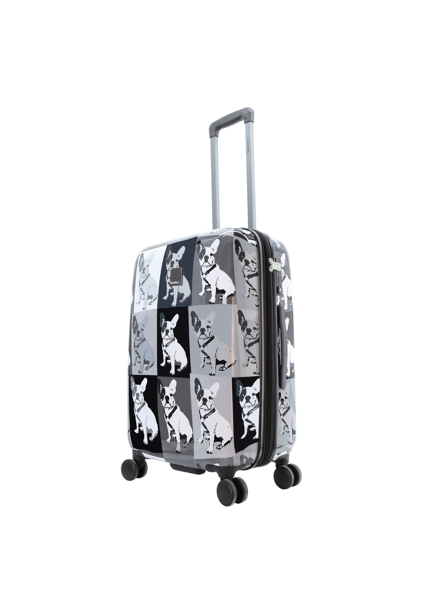 Valise rigide / trolley / valise de voyage Saxoline bleu - 67 cm (moyen) - imprimé monochrome Bulldog