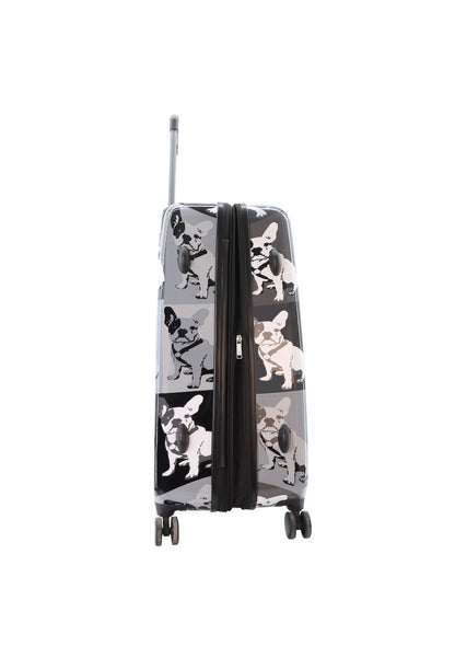 Valise rigide / trolley / valise de voyage Saxoline bleu - 77 cm (grande) - imprimé monochrome Bulldog