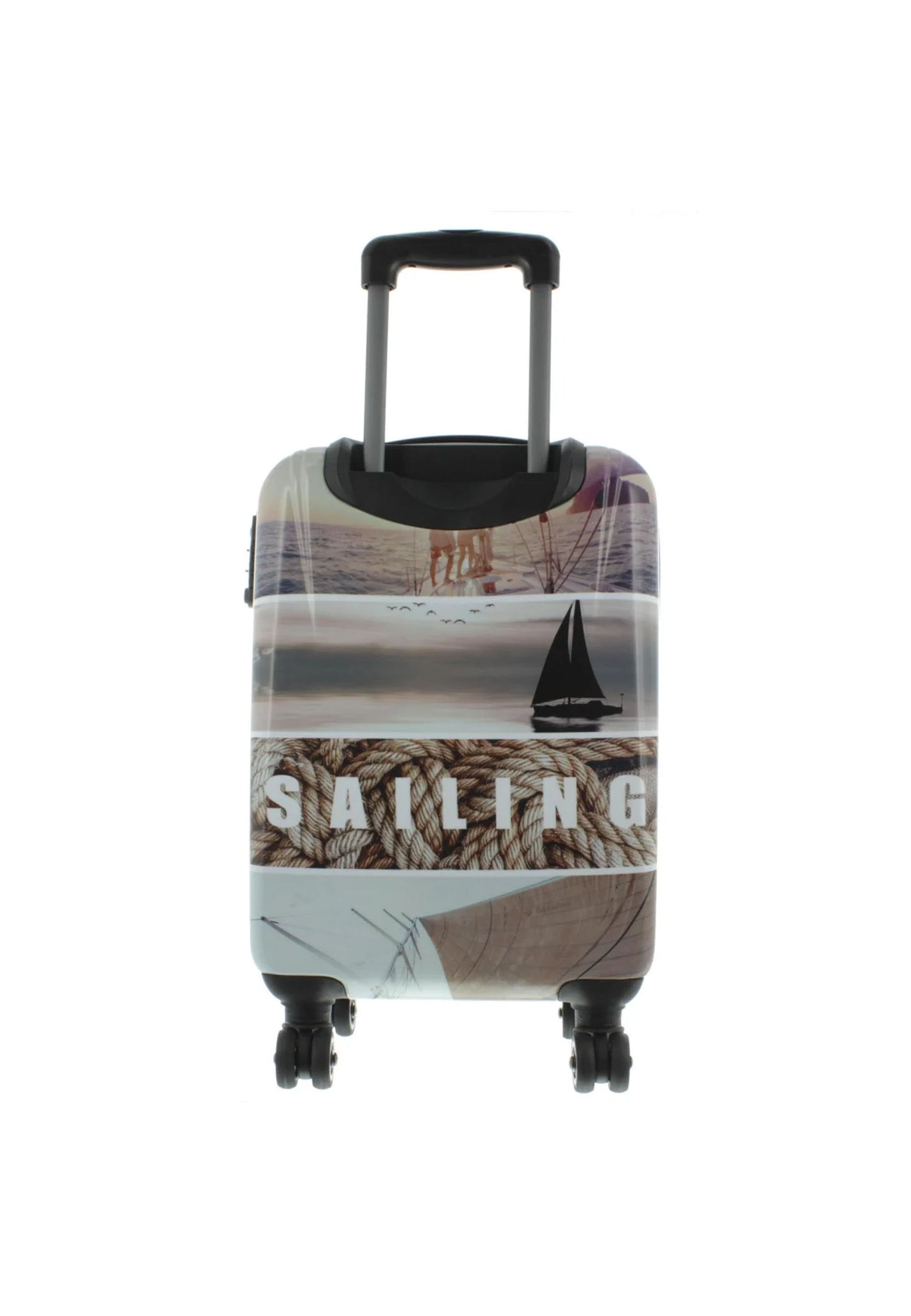 Saxoline Blue harde handbagage, Koffer met print, Reiskoffer - 55cm (S) – Sailing Print