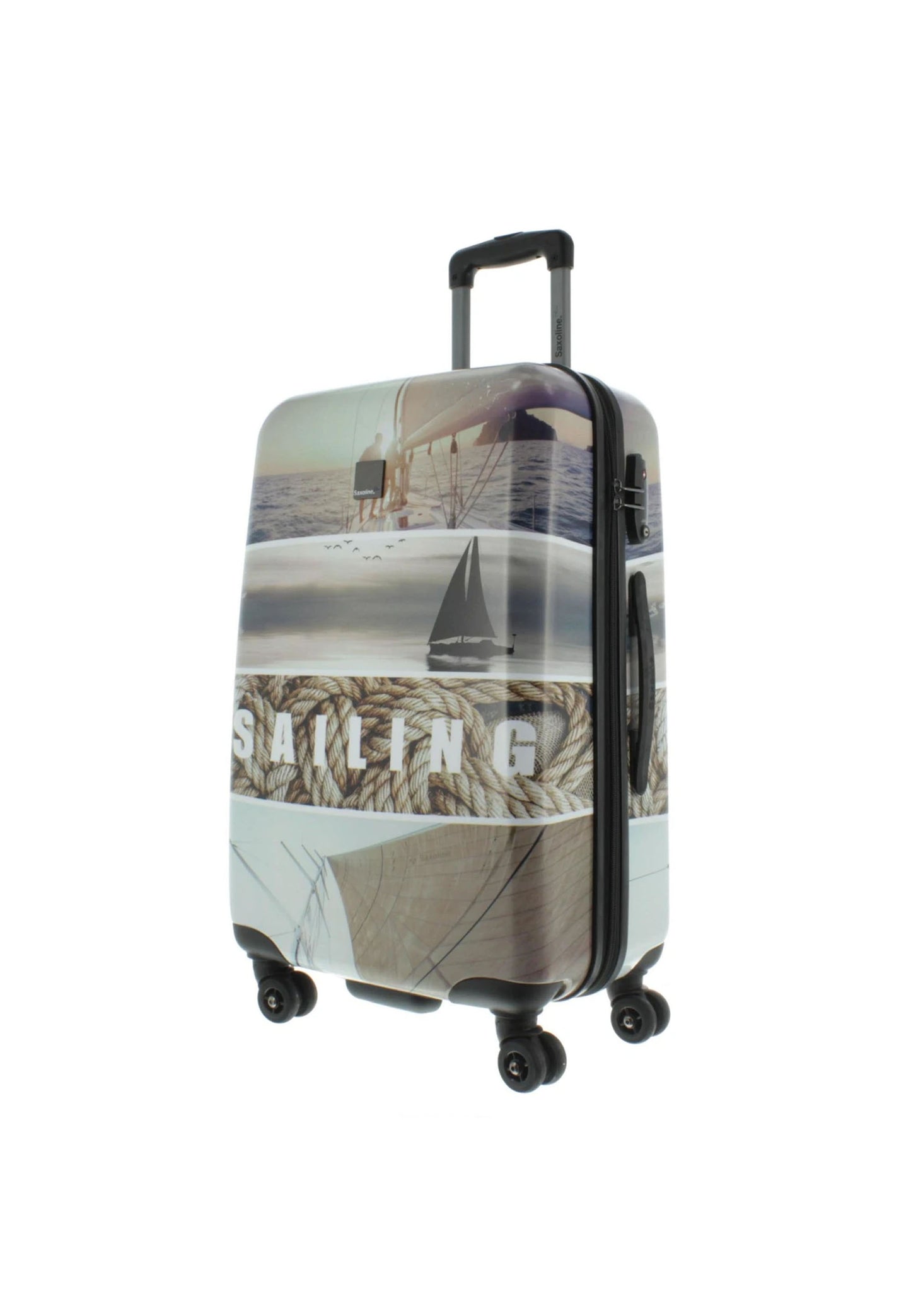 Saxoline Blue Harde Koffer / Trolley / Reiskoffer - 67 cm (Medium) - Sailing Print