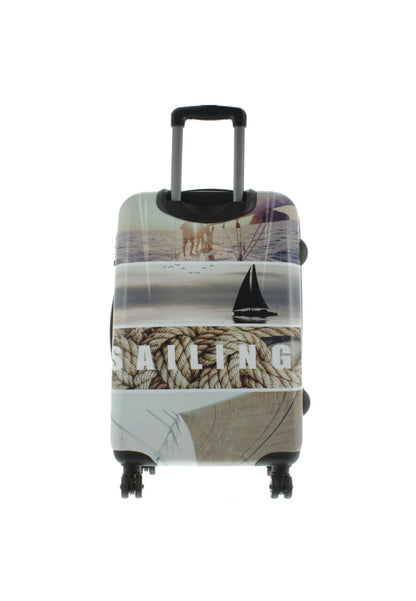 Saxoline Blue Harde Koffer / Trolley / Reiskoffer - 67 cm (Medium) - Sailing Print