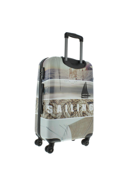 Saxoline Blue Harde Koffer / Trolley / Reiskoffer - 67 cm (Medium) - Sailing Print