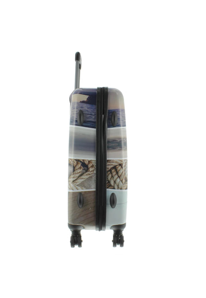 Saxoline Blue Harde Koffer / Trolley / Reiskoffer - 67 cm (Medium) - Sailing Print