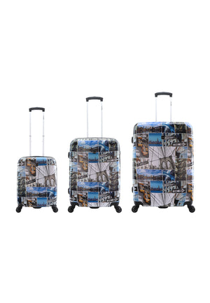 Saxoline Hard Case Set 3-Piece / Travel Case Set / Trolley Set - Brooklyn Print