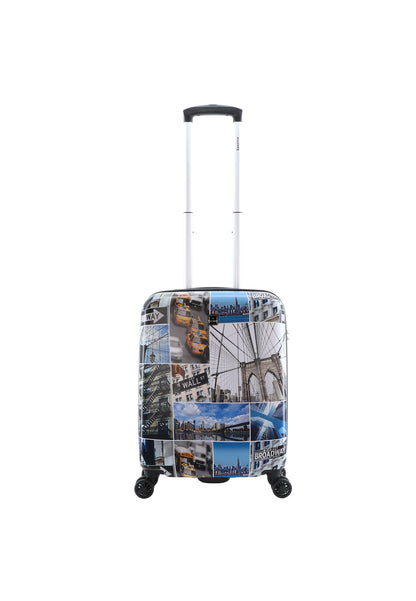 Saxoline Handbagage Harde Koffer / Trolley / Reiskoffer - 55cm (Small) - Brooklyn Print