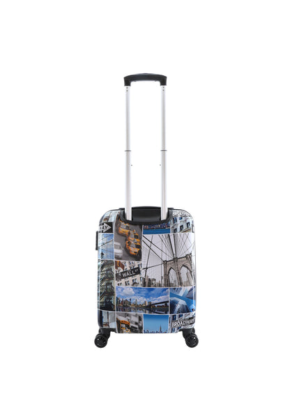 Saxoline Handbagage Harde Koffer / Trolley / Reiskoffer - 55cm (Small) - Brooklyn Print